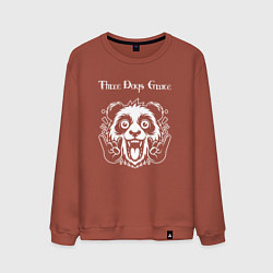 Свитшот хлопковый мужской Three Days Grace rock panda, цвет: кирпичный