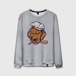 Свитшот хлопковый мужской Chef dog, цвет: меланж