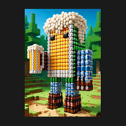 Свитшот хлопковый мужской Beer dude - Minecraft ai art, цвет: черный — фото 2