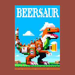 Свитшот хлопковый мужской Beersaur - pixel art, цвет: кирпичный — фото 2