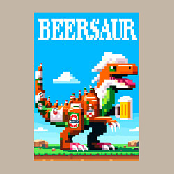 Свитшот хлопковый мужской Beersaur - pixel art, цвет: миндальный — фото 2