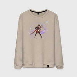 Свитшот хлопковый мужской Бэй Доу из Геншин Импакт, цвет: миндальный