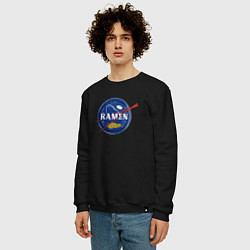 Свитшот хлопковый мужской Рамен в стиле NASA, цвет: черный — фото 2