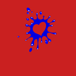 Свитшот хлопковый мужской Сердце из кляксы, цвет: красный — фото 2