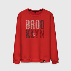 Свитшот хлопковый мужской NYC Brooklyn, цвет: красный