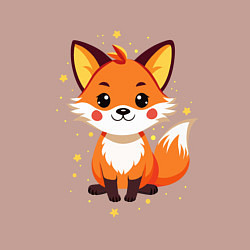 Свитшот хлопковый мужской Милая лисичка со звездочками, цвет: пыльно-розовый — фото 2