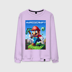 Свитшот хлопковый мужской Minecraft and Mario - ai art collaboration, цвет: лаванда
