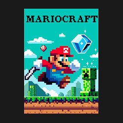 Свитшот хлопковый мужской Mario and Minecraft - collaboration pixel art, цвет: черный — фото 2