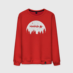 Свитшот хлопковый мужской Santa night, цвет: красный
