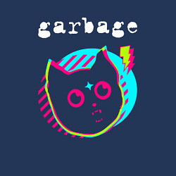 Свитшот хлопковый мужской Garbage rock star cat, цвет: тёмно-синий — фото 2