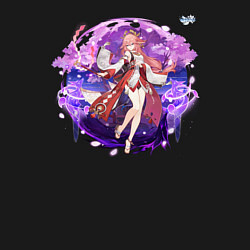 Свитшот хлопковый мужской Яэ Мико из Геншин Импакт, цвет: черный — фото 2