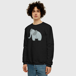 Свитшот хлопковый мужской Улыбка слона, цвет: черный — фото 2