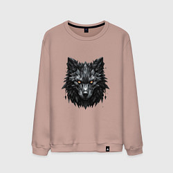 Свитшот хлопковый мужской Графитовый волк, цвет: пыльно-розовый