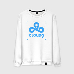 Свитшот хлопковый мужской Cloud9 - tecnic blue, цвет: белый