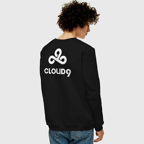 Мужской свитшот Cloud9 - white logo / Черный – фото 4