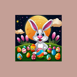 Свитшот хлопковый мужской Ушастик и луна, цвет: пыльно-розовый — фото 2