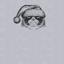 Свитшот хлопковый мужской Grumpy cat Santa, цвет: меланж — фото 2