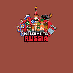 Свитшот хлопковый мужской Welcome to Russia color, цвет: кирпичный — фото 2