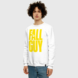 Свитшот хлопковый мужской The fall guy logo, цвет: белый — фото 2