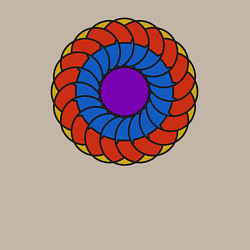 Свитшот хлопковый мужской Колесо геометрии, цвет: миндальный — фото 2