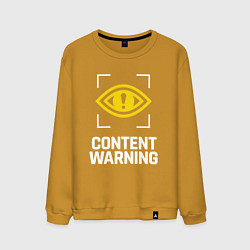 Мужской свитшот Content Warning logo