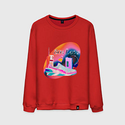 Свитшот хлопковый мужской 80s Love, цвет: красный
