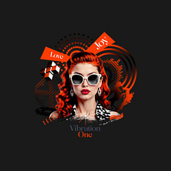 Свитшот хлопковый мужской Vibration One - red-haired girl, цвет: черный — фото 2