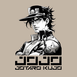 Свитшот хлопковый мужской Jotaro Kujo - jojo ai art, цвет: миндальный — фото 2