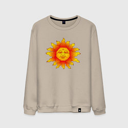 Свитшот хлопковый мужской Огненное солнце, цвет: миндальный