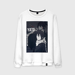 Свитшот хлопковый мужской Бездомный бог Ято, цвет: белый