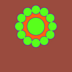 Свитшот хлопковый мужской Окружности по кругу, цвет: кирпичный — фото 2