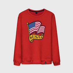 Свитшот хлопковый мужской American flag, цвет: красный