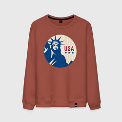 Свитшот хлопковый мужской Liberty USA, цвет: кирпичный
