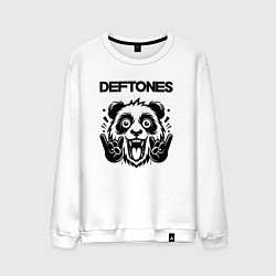 Свитшот хлопковый мужской Deftones - rock panda, цвет: белый