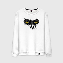 Свитшот хлопковый мужской Глаза смотрят, цвет: белый