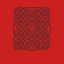 Свитшот хлопковый мужской Кельтский бесконечный черный узор, цвет: красный — фото 2