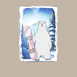 Свитшот хлопковый мужской Медвежий сноуборд, цвет: миндальный — фото 2