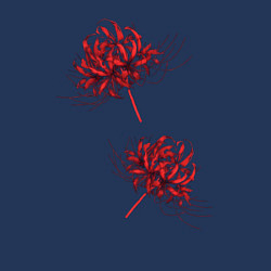 Свитшот хлопковый мужской Токийский гуль Паучья лилия, цвет: тёмно-синий — фото 2