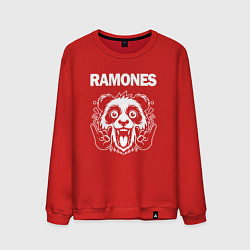 Свитшот хлопковый мужской Ramones rock panda, цвет: красный