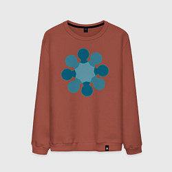 Свитшот хлопковый мужской Фигура из кругов, цвет: кирпичный
