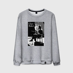 Свитшот хлопковый мужской Chet Baker in concert, цвет: меланж