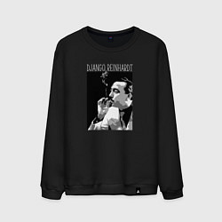 Свитшот хлопковый мужской Django Reinhardt legendary jazz guitarist, цвет: черный