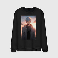 Свитшот хлопковый мужской Тэцуя Куроко, цвет: черный
