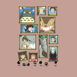 Свитшот хлопковый мужской Герои студии Ghibli, цвет: пыльно-розовый — фото 2