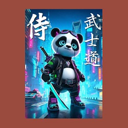 Свитшот хлопковый мужской Panda samurai - bushido ai art, цвет: кирпичный — фото 2