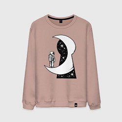 Свитшот хлопковый мужской Космос в замочной скважине, цвет: пыльно-розовый