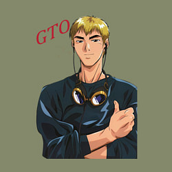 Свитшот хлопковый мужской Эйкити Онидзука учитель, цвет: авокадо — фото 2