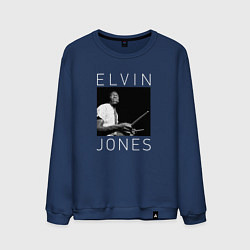 Свитшот хлопковый мужской Elvin Jones jazz legend, цвет: тёмно-синий