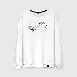 Свитшот хлопковый мужской Бесконечность птиц, цвет: белый