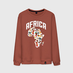 Свитшот хлопковый мужской African mood, цвет: кирпичный